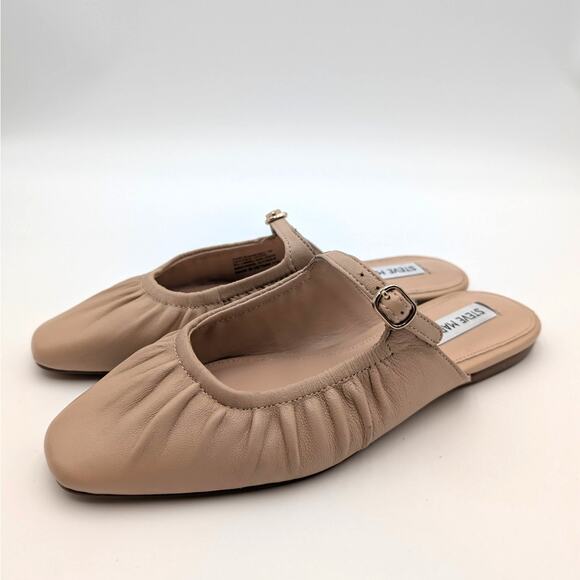 Steve Madden Leather Mary Jane Mule Women's Gisele Beige Size US7M EU37.5 - Picture 1 of 13